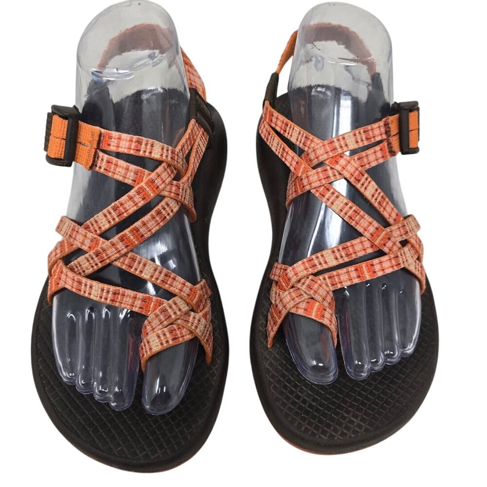 Chaco Shades of Orange Stripes Strappy Summer Women's Sandals 7